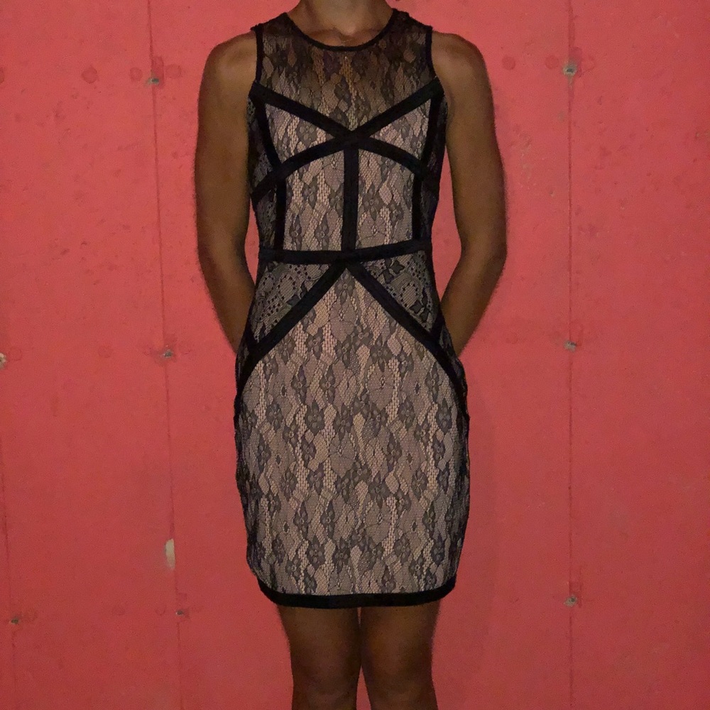 Pink and black dress m